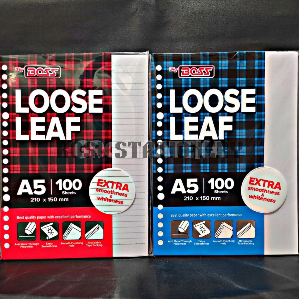 

REFILL KERTAS / ISI BINDER / KERTAS LOOSE LEAF BIG BOSS BBO LL 100 A5 POLOS / GARIS