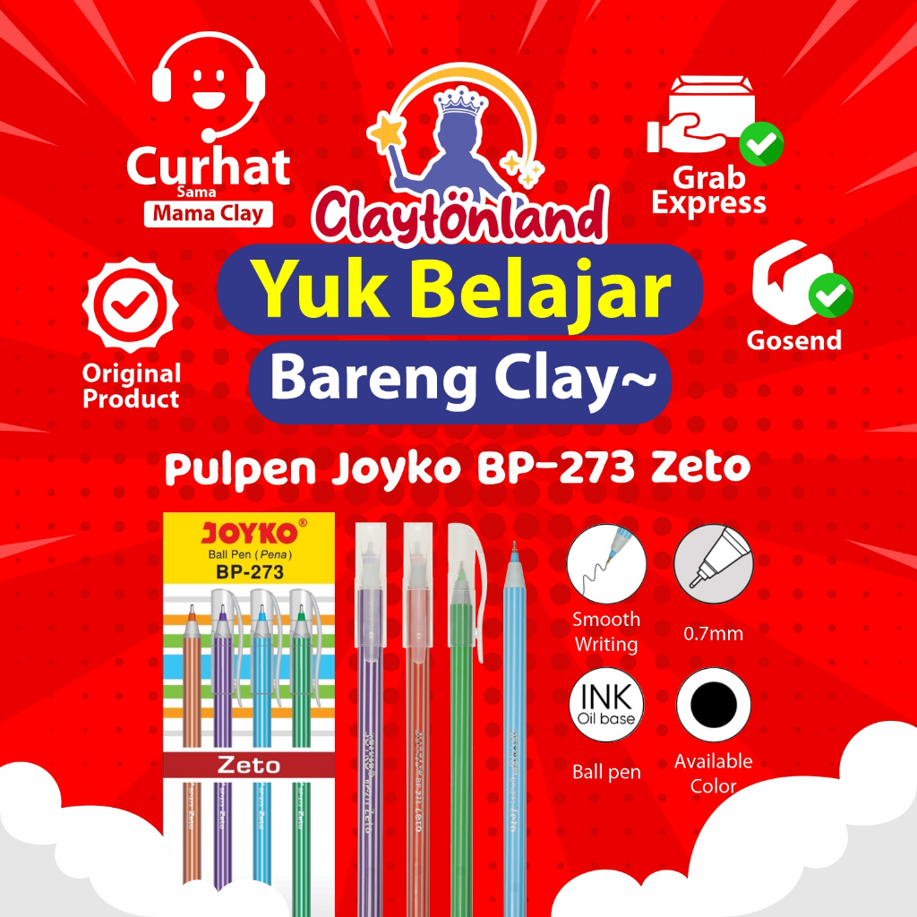 

Ball Pen Pulpen Pena Joyko BP-273 Zeto 1 Box 12 Pcs 0.7 mm