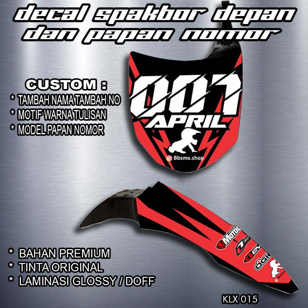 Decal Spakbor Depan Dan Papan Nomor (STICKER)