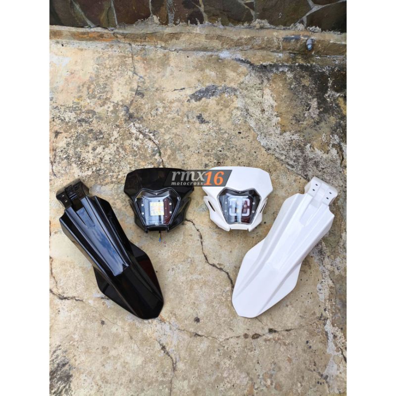 Spakbor depan klx 230 dan Headlamp klx 230 12 Led / Daymaker Slebor depan plus lampu depan 12LED/DAY