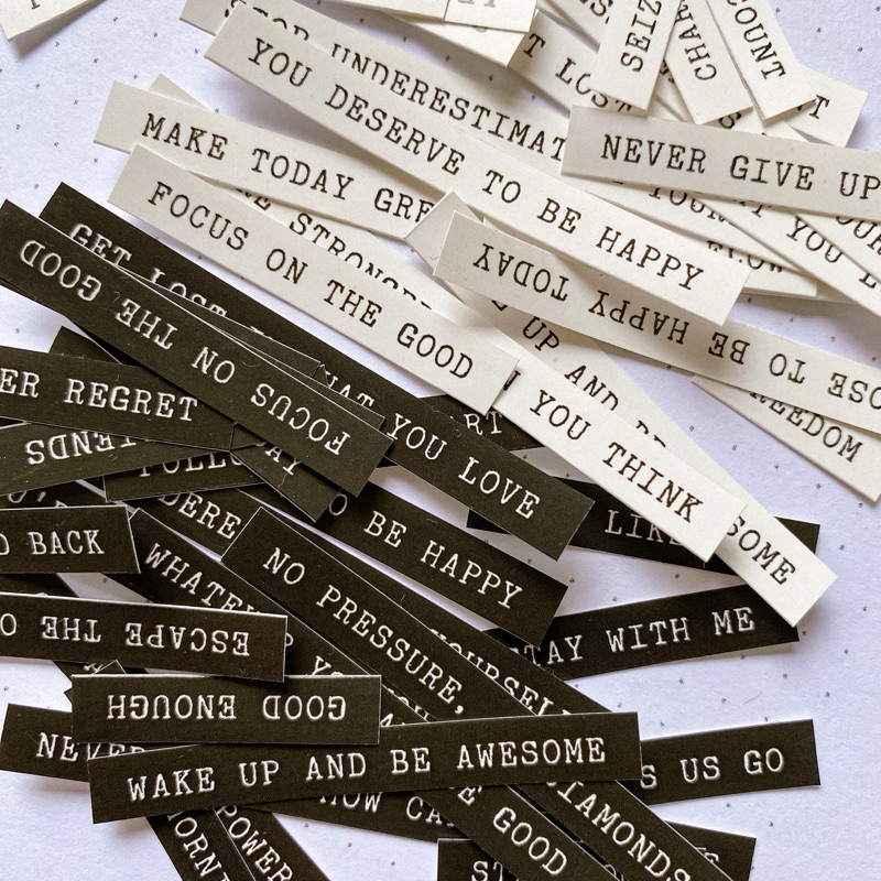 

[MIUKIEE] 50Pcs Seri B MINI LIFE QUOTATIONS STICKER for Journal Decoration