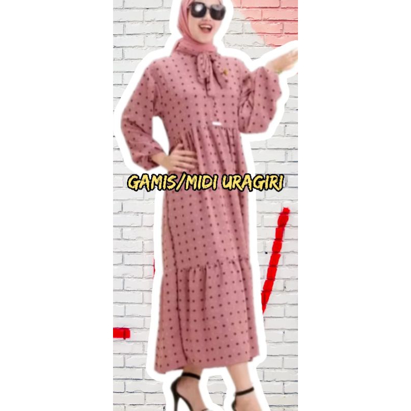 Gamis/one set/stelan crinckle uragiri