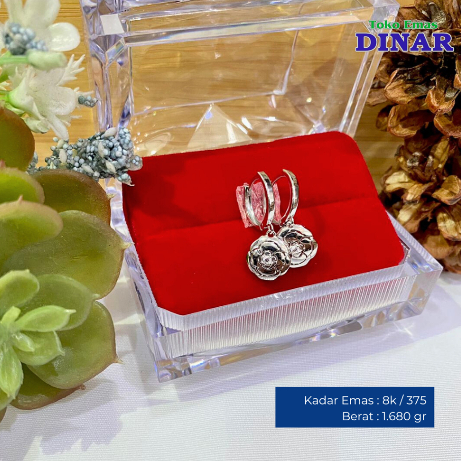 ANTING GONDEL KLIP MODEL PUTIH - EMAS MUDA - KADAR 8K