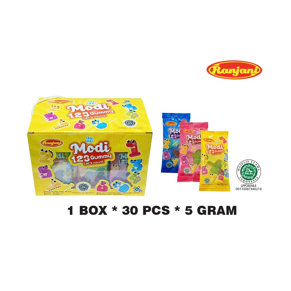 

Permen gummy modi 123 lets count (10 saset)