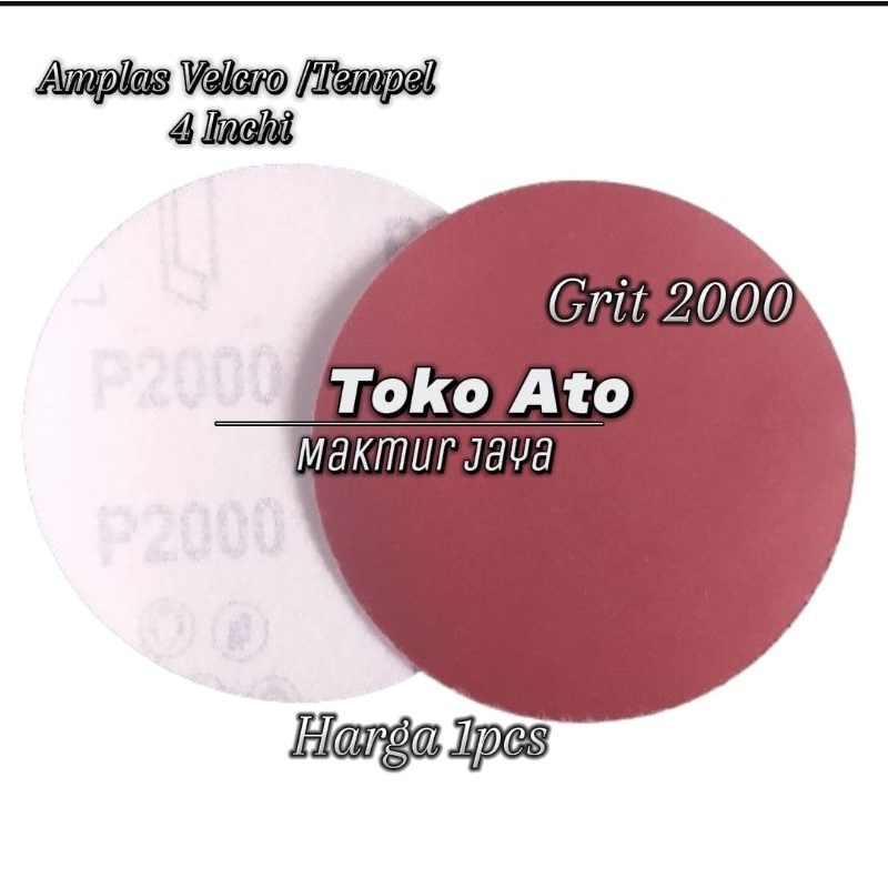 Amplas Tempel Bulat Velcro 4 Inchi Grit 2000 1pcs - Amplas Kayu - Amplas Besi - Amplas Finising