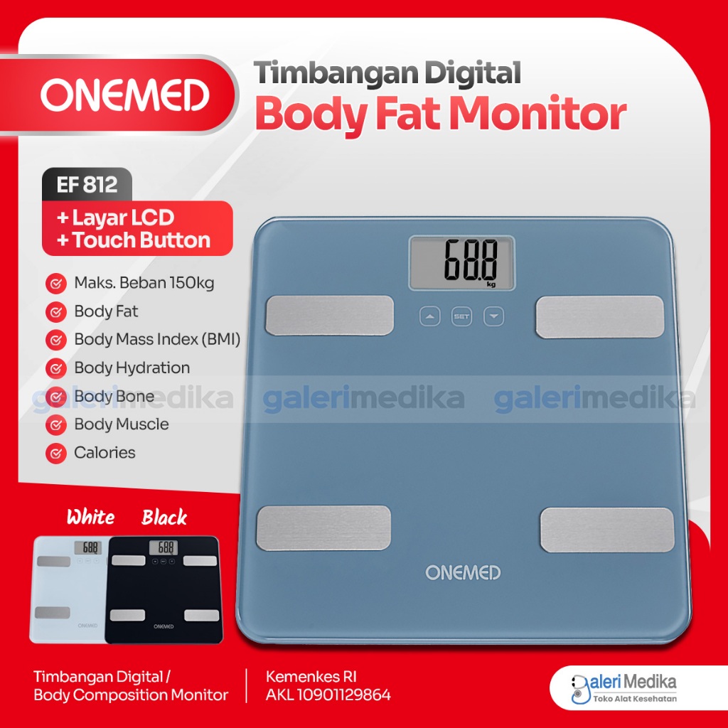 Timbangan Digital Onemed EF812 BMI, Kalori, Body Fat Monitor / Timbangan Badan BMI Onemed EF 812