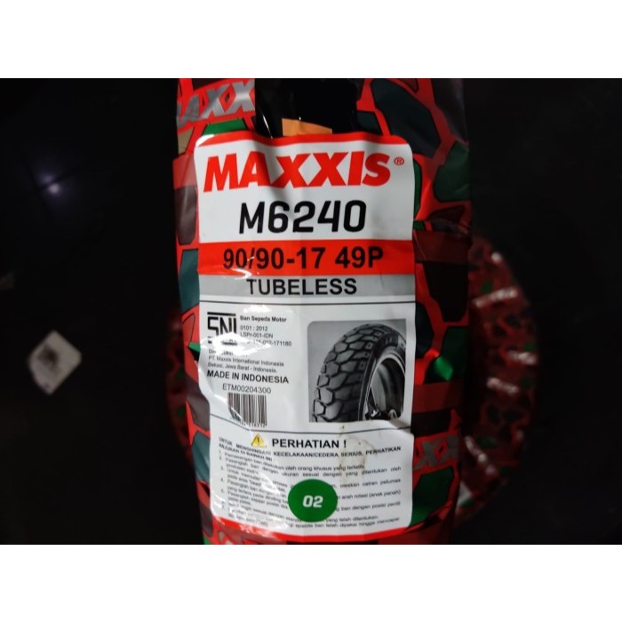 BAN LUAR MAXXIS 17-90/90 49P M6240 TUBELES