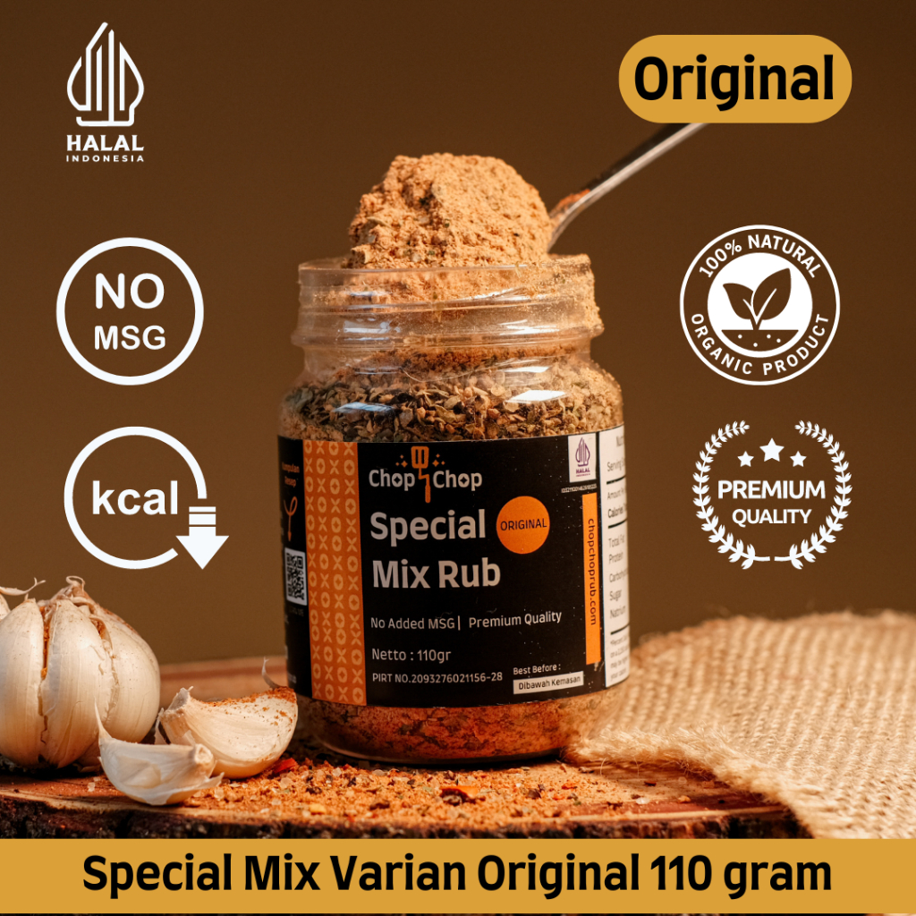 

Chopchop Special Mix Rub Original Bumbu Marinasi Rendah Kalori / Diet Serbaguna 110gr