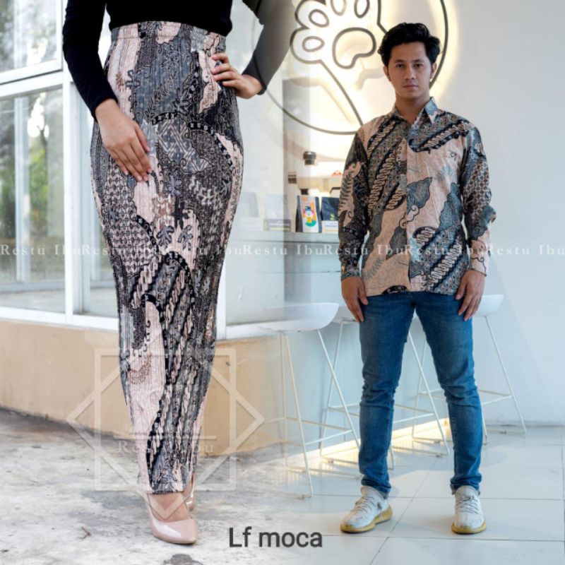 KEMEJA COUPLE ROK  BATIK/ROK PLISKET/KEMEJA BATIK/BATIK COUPLE