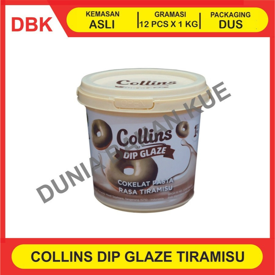 

COLLINS DIP GLAZE 1 KG TOPPING TIRAMISU TIRAMISSU - 1 DUS 12 PCS