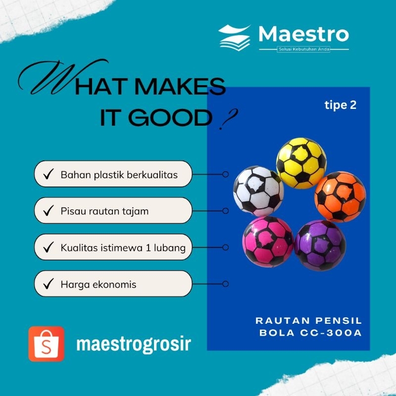 

Rautan Pensil Bola / Penggerot Cowok / Serutan Murah Slipper Bentuk Model Soccer