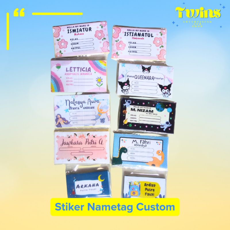 

⭐TWINS⭐ STIKER NAMETAG CUSTOM | STIKER NAMA - 42 PCS