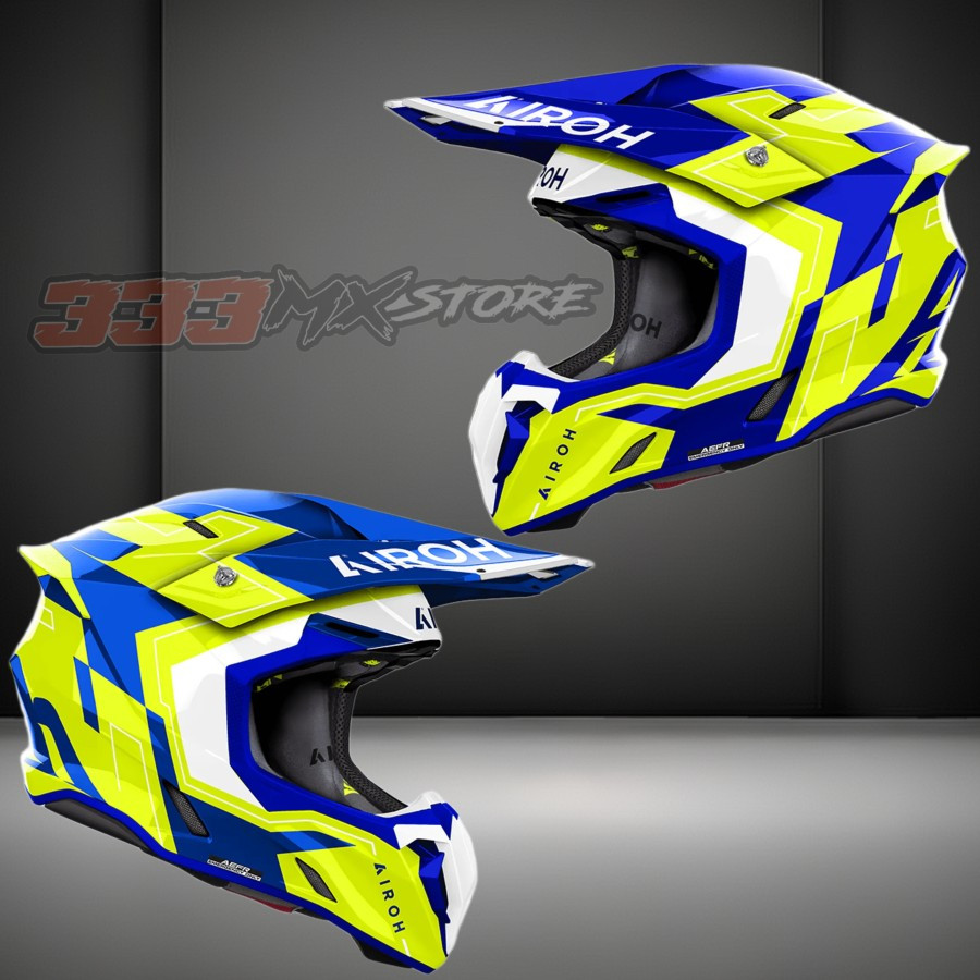 Helm Airoh Twist 3 Dizzy Blue Yellow Helm Airoh Twist Cross Trail Original