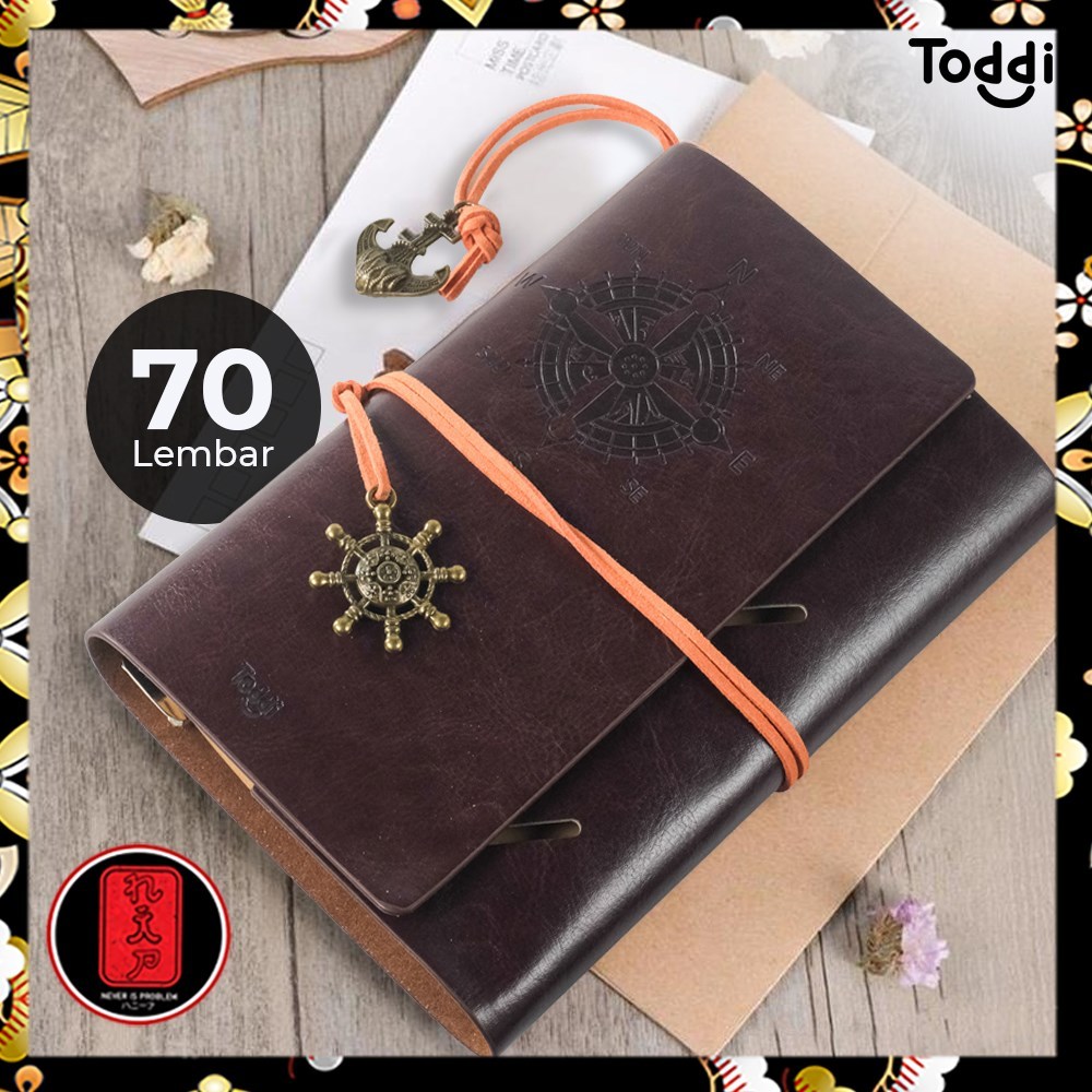 

Toddi Buku Catatan Harian Binder Kulit Retro Pirate Daily Notebook - 8005 - Coffee