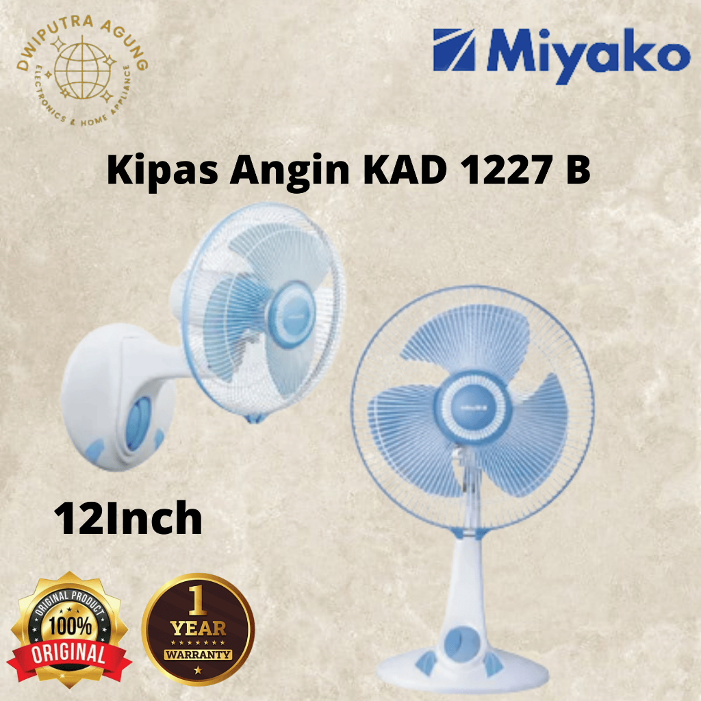 KIPAS ANGIN MEJA MIYAKO KAD1227B / KAD 1227 B / KAD-1227 ORIGINAL