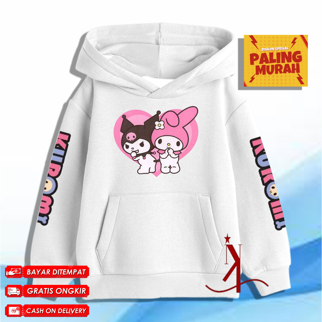 Jaket Hoodie Anak Kuromi / Jaket Hoodie Anak Kuromi Love / Kuromi Jaket Anak