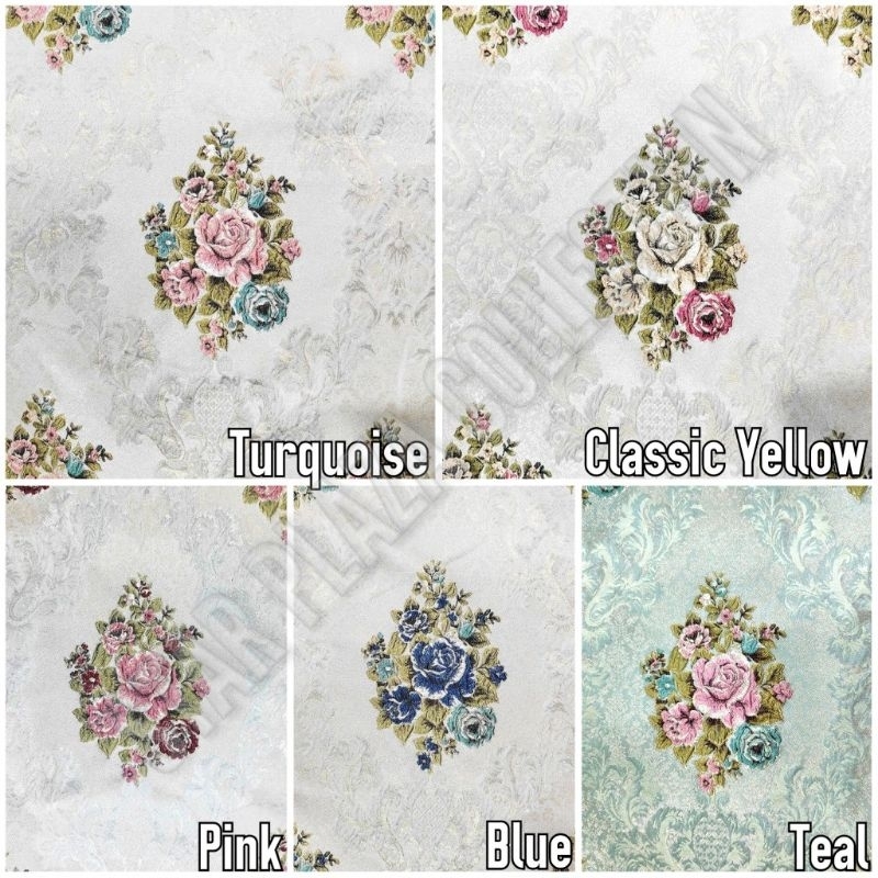 Kain Jacquard Jakat Motif Klasik Bunga Damask Timbul Tebal - Damasco (Sofa, Jok, Mebel Kursi Jati, K