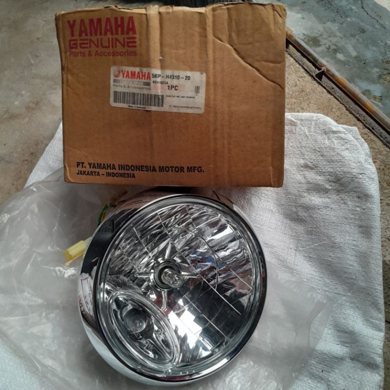 Reflektor lampu depan yamaha scorpio rxking new original nos