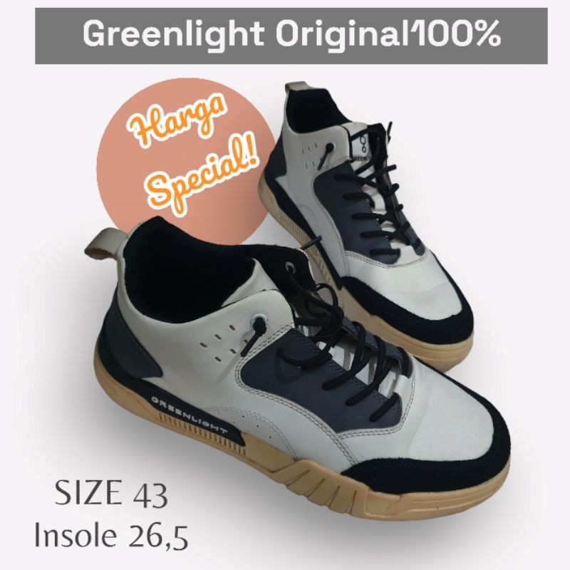 sepatu sneakers greenlight original putih size 43 second mulus