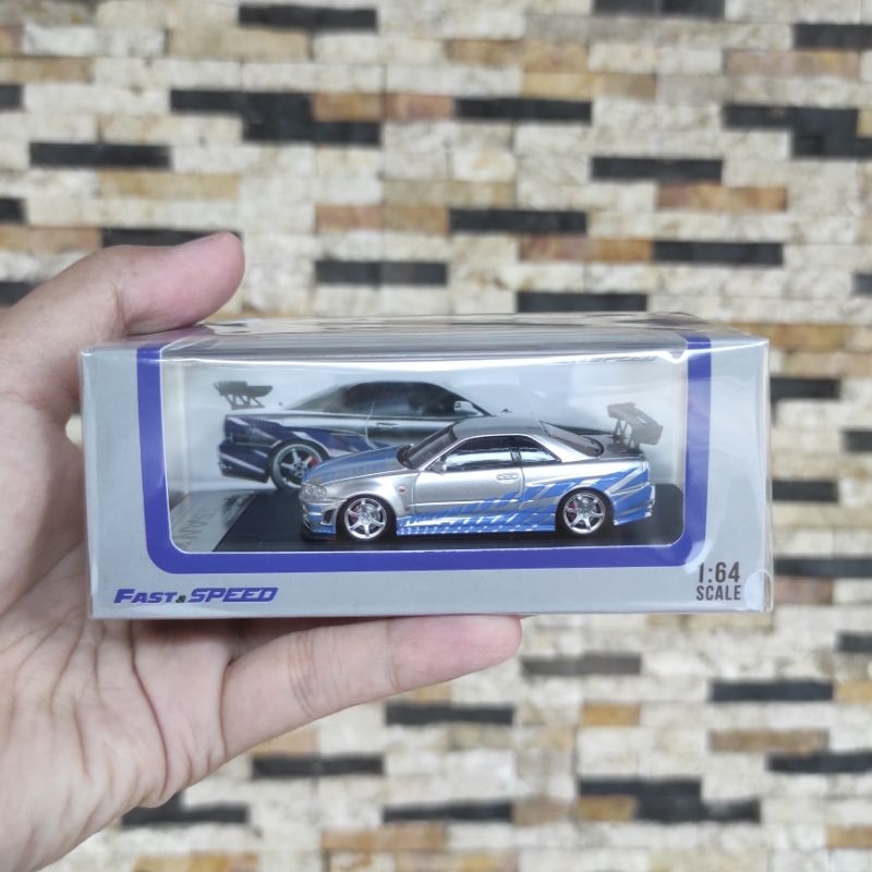 Fast & Speed 1/64 Nissan Skyline GTR R34 Fast Furious Brian Paul Walker