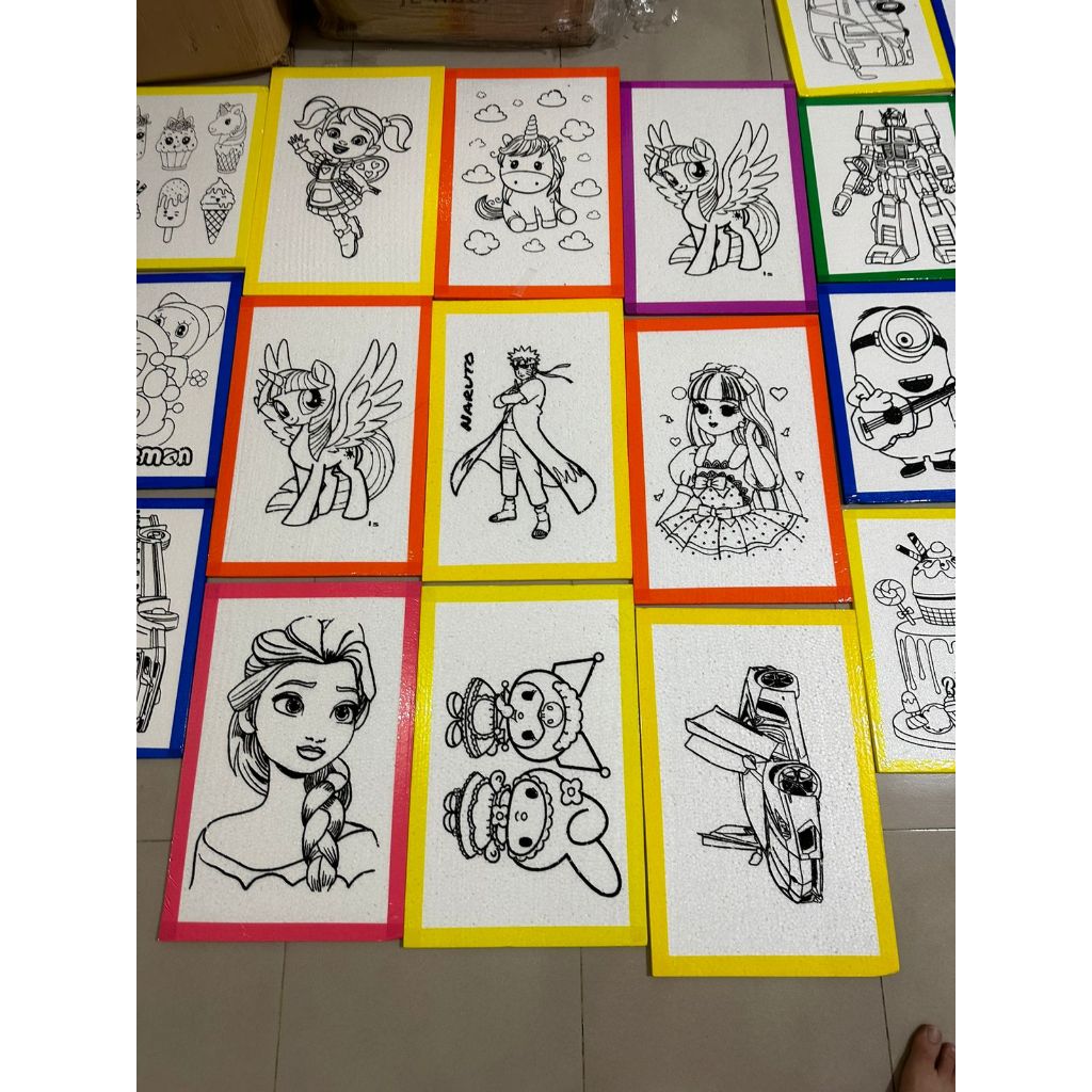 

[PAKET 100PCS] Styrofoam lukis ukuran 30x40 list lakban / sterofoam / gabus melukis / mewarnai steropom