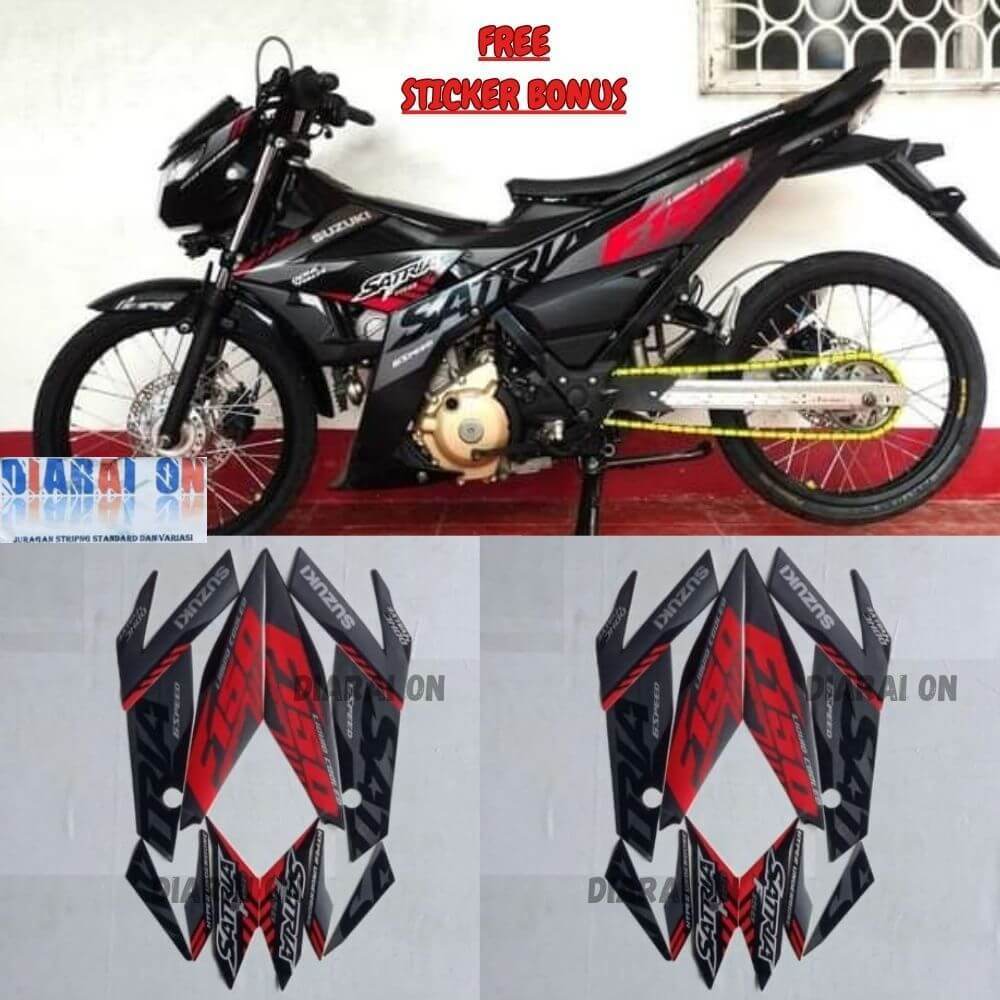 Striping Stiker Suzuki Satria F150 2021 2022 - Satria Fu F 150 Injeksi Hitam Murah