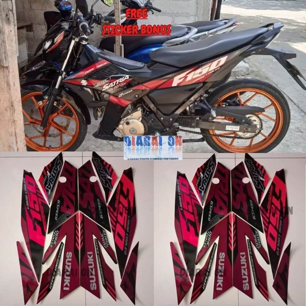 Striping Stiker Suzuki Satria F150 2021 2022 - Satria Fu F 150 Injeksi Merah Murah