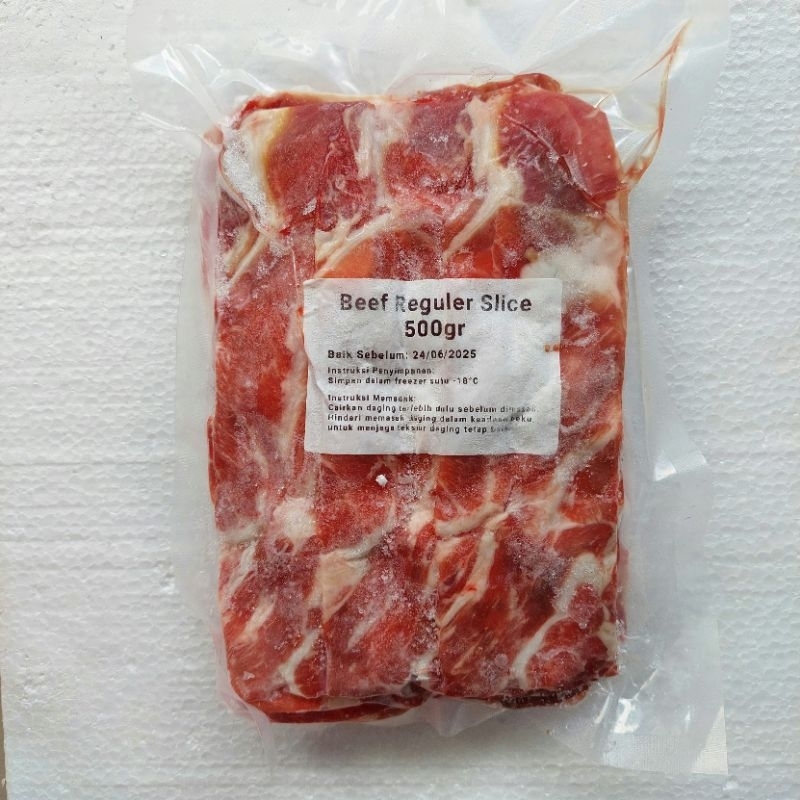 

Daging Sapi Slice Regular (Low Fat) / Beef Reguler Slice (500gram)