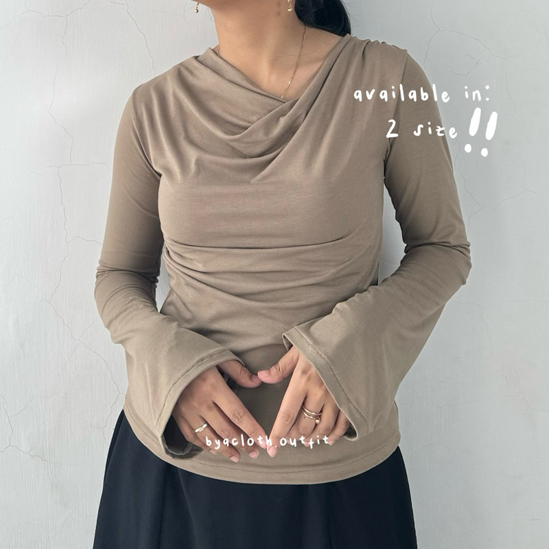 BYACLOTH - Nala Top - Atasan Knit Basic Wanita Kaos Rayon Stretch Korean Top Baju Wanita Lengan Panj