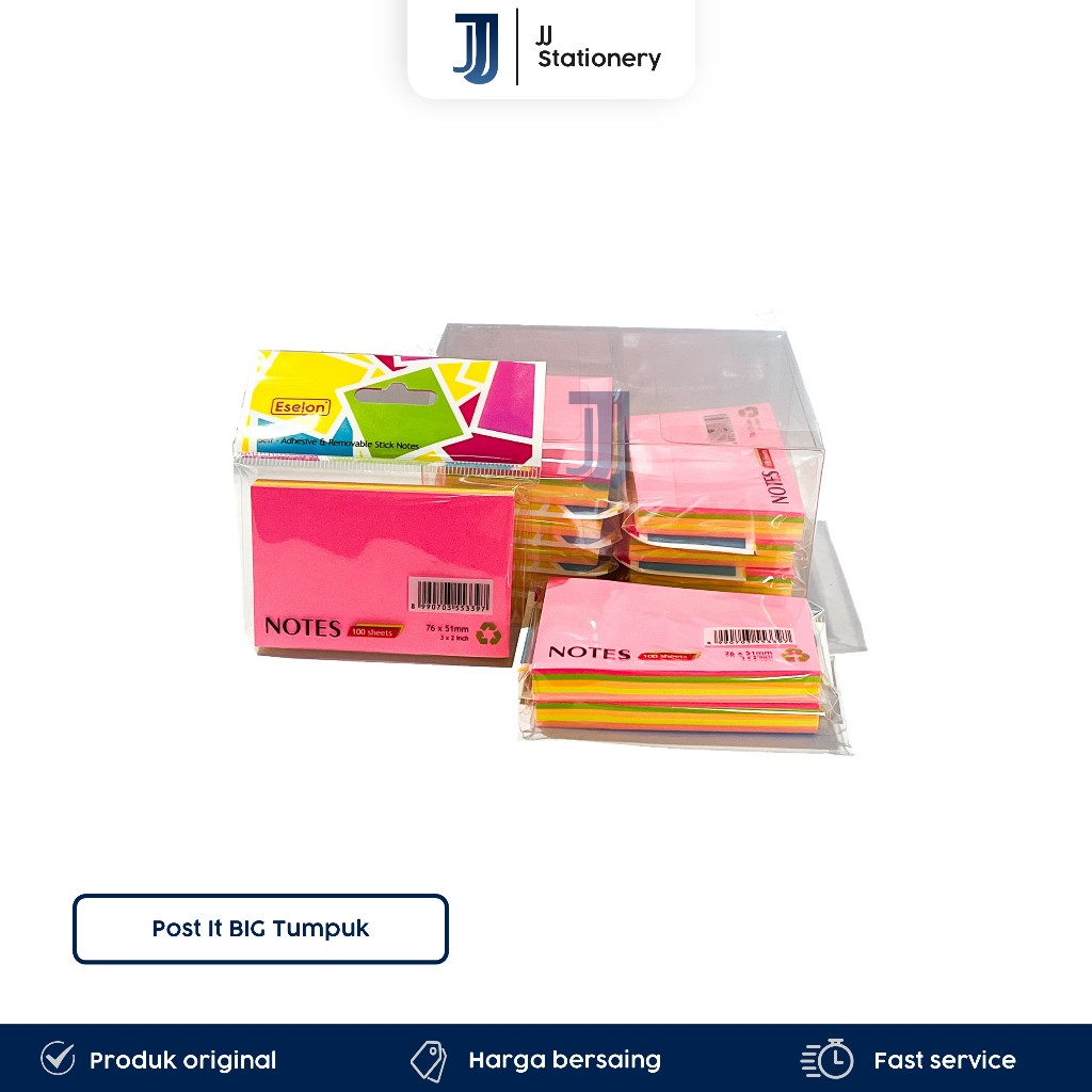 

[1 Pcs] Sticky Notes Memo Stick Kertas Memo Tempel Eselon 76mm x 51mm Warna