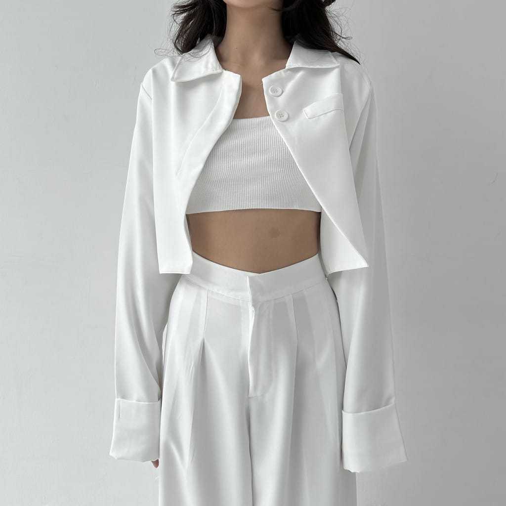 KIT BLAZER - Atasan Crop Outer Blazer Wanita Luaran Top Jacket Murah Baju Lengan Tangan Panjang Vest