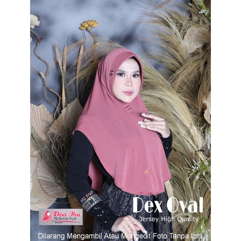 Doi Jilbab Instan Dex Oval Polos Ori Doi