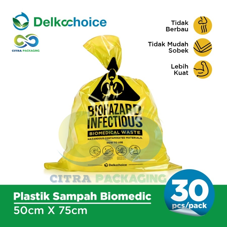 PLASTIK SAMPAH RUMAH SAKIT HOTEL BIO HAZARD KUNING BESAR