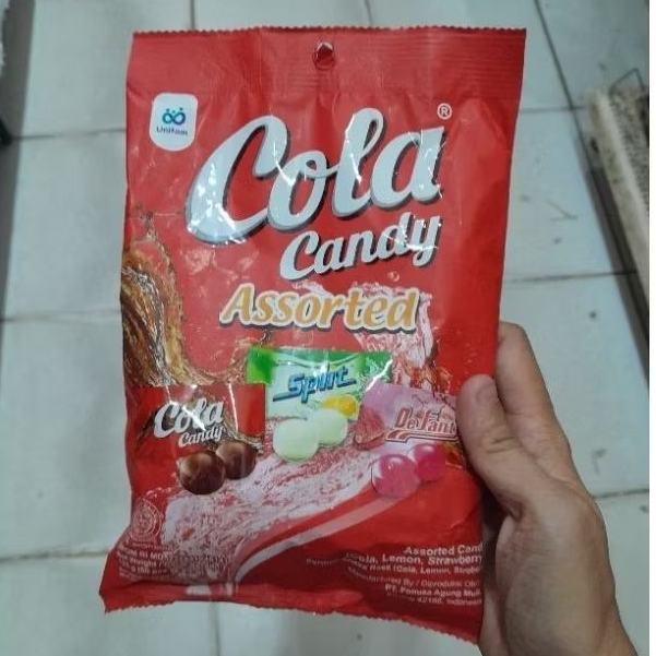 

Cola assorted candy permen cola sprite fanta lemon strawberry 125gr