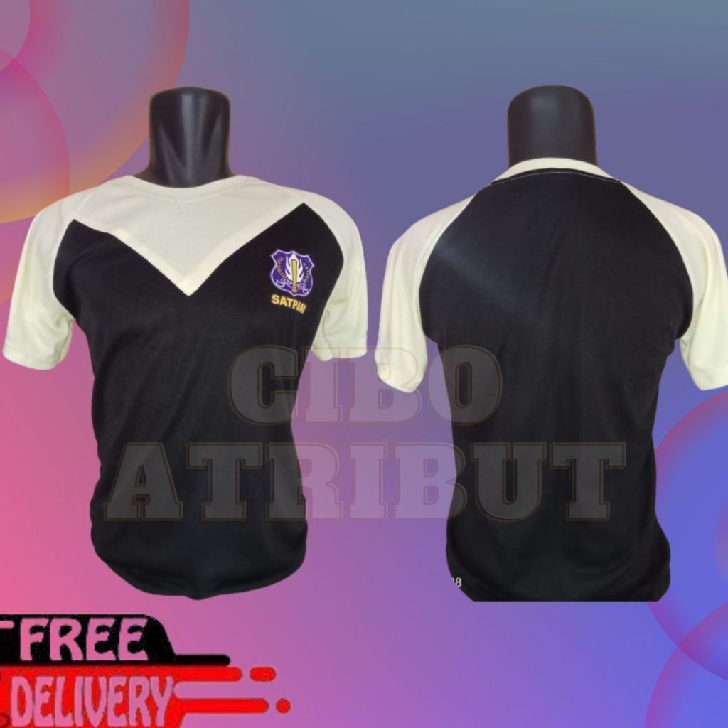 Kaos Polisi Kaos Security Bahan PE DOUBLE untuk Pria/Wanita WARNA Merah/Kuning/Biru Baju Kaos Polisi