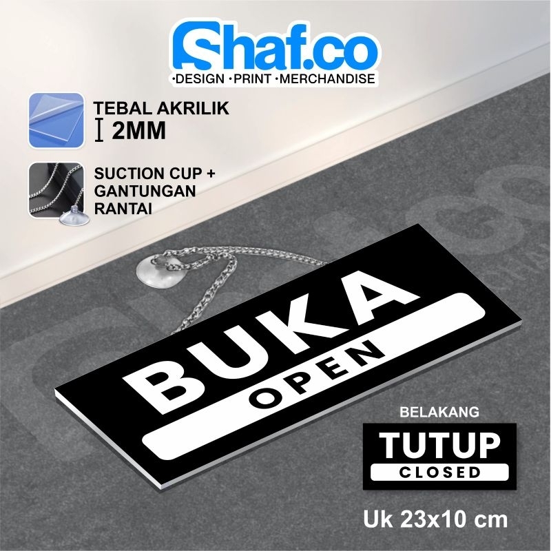 

AKRILIK SIGN BOARD BUKA TUTUP DASAR HITAM 2MM