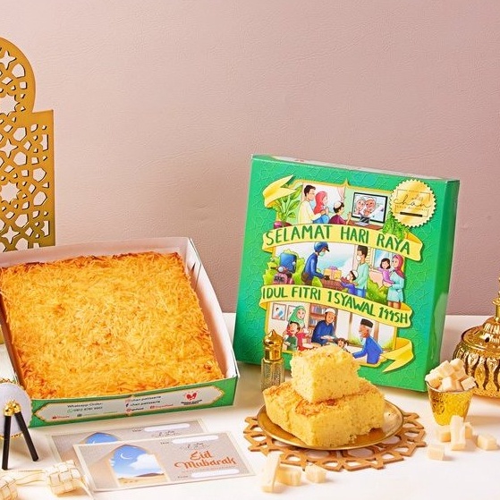 

HEMAT Bolu Tape Keju Empuk Chan Patisserie Hampers Kue LebaranEid MubarakIdul Fitri 2x2cm