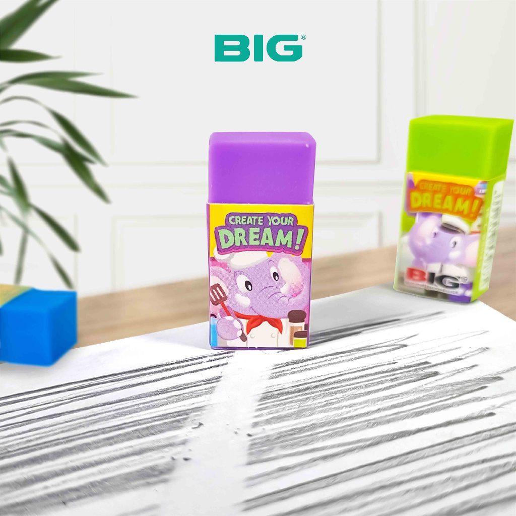 

1 Pcs BIG Penghapus / Eraser Pensil Warna Warni Kecil Dust Free Bum E Elephant Series ER-9403