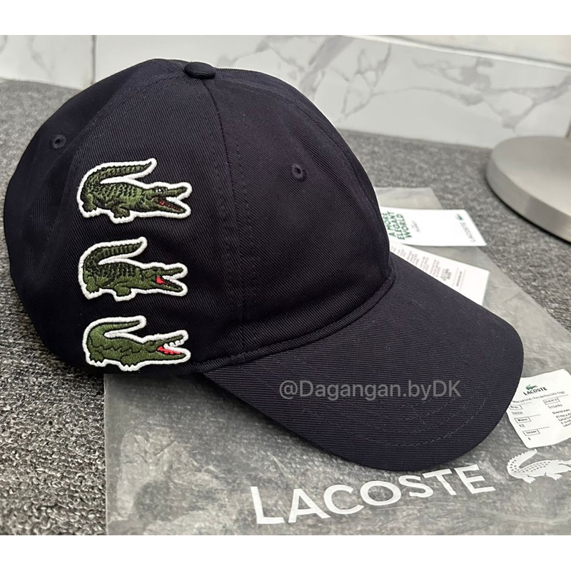Topi Lacoste Cap 3D Logo Side Original 100% Biru Navy (Limited)