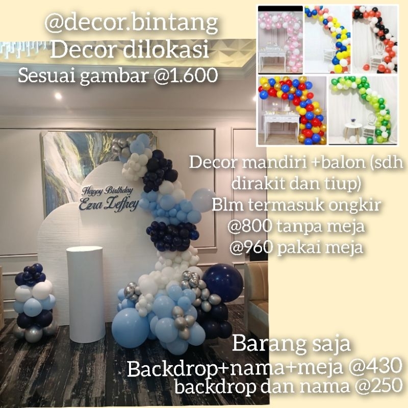 Paket Backdrop styrofoam/ dekorasi ulangtahun +Balon