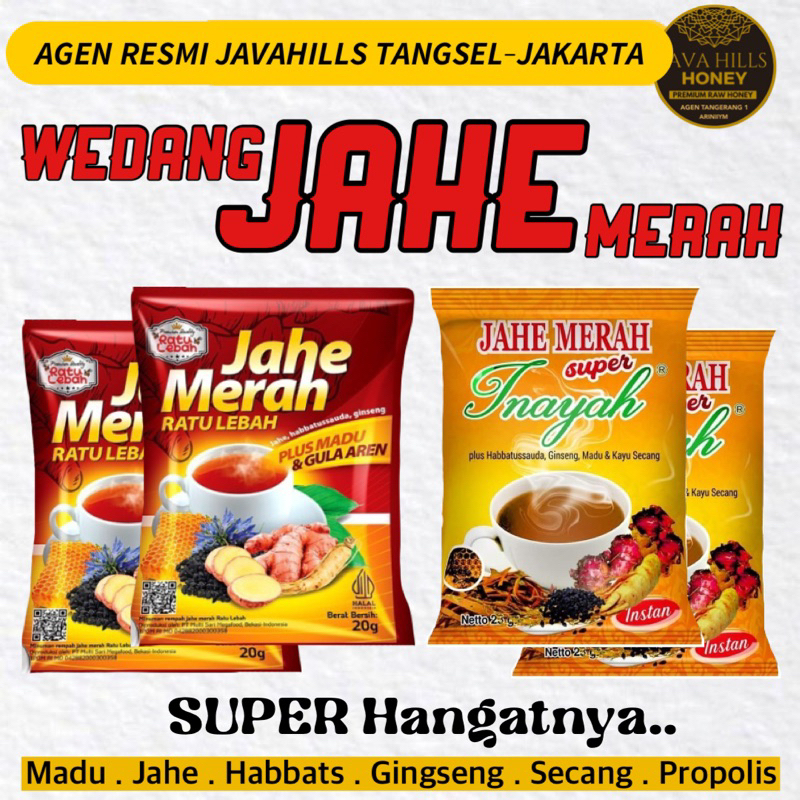 

JAHE MERAH WEDANG SERBUK HANGAT 20gr gingseng propolis secang habbatussauda