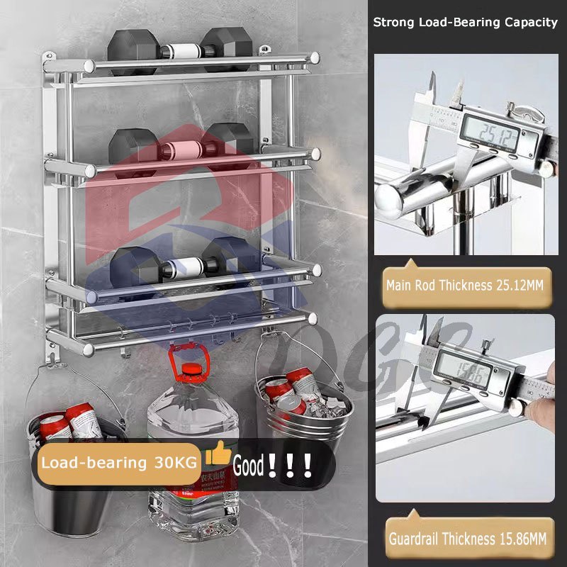 Dgc Rak Kamar Mandi Stainless Rak Dinding Rak Handuk Rak Sabun Dinding Kamar Mandi Rak Bumbu Dapur