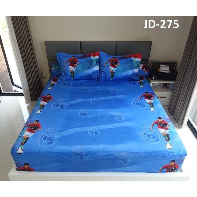 SALE sprei + bed cover bahan katun jepang reactive kode JD-275 motif ronaldo