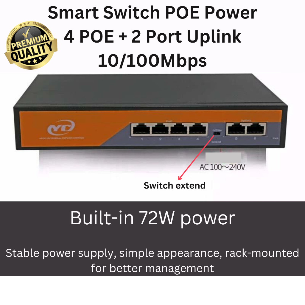 SWITCH POE 4Port / SWITCH POE 8Port / POE SWITCH 4+2PORTS / POE SWITCH 8+2PORTS 10/100Mbps /1000Mbps
