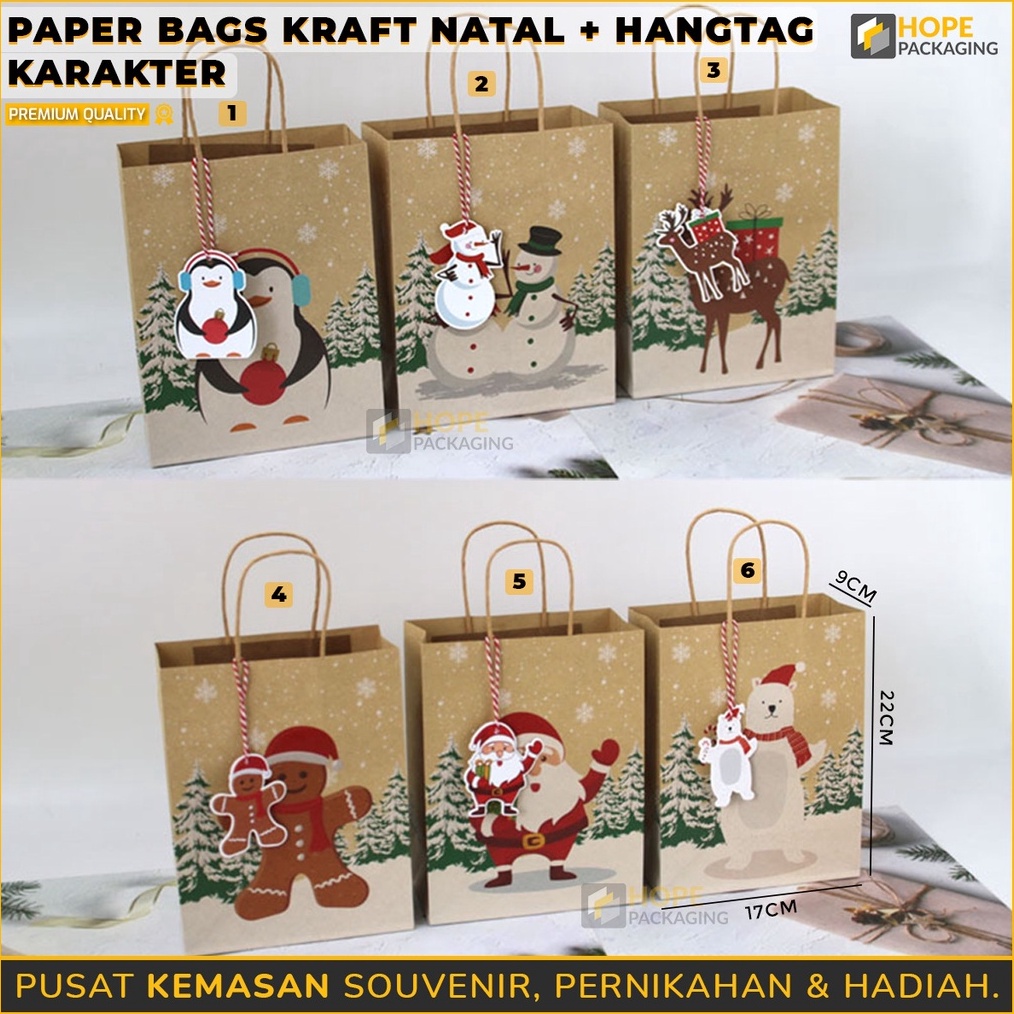 

CEPAT Paper Bag Merry ChristmasNatal Hangtag Karakter Tas Kantong Kertas Hadiah Natal Souvenir Paper Bag Tas Bingkisan Natal Tas Kado Hampers Kue Natal Gift Bag Paper Kertas Natal