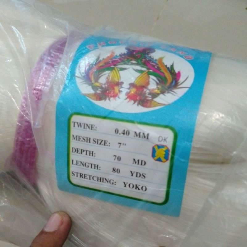 jaring ikan besar 7 inch 0.40 70md/80yds YOKO jaring ikan jaring nelayan