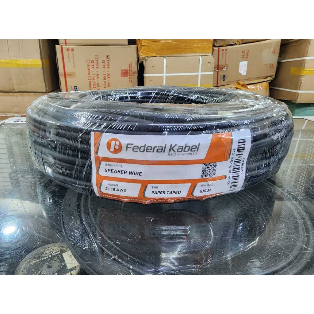 (JUAL 1 ROLL) FEDERAL KABEL SPEAKER 2C18AWG / 2C 18AWG / 2C 18 AWG - SPEAKER WIRE 100 METER