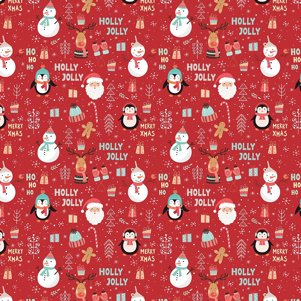

BONANZA Kertas Kado Natal Harvest Wrapping Paper Xmas Joyland Red
