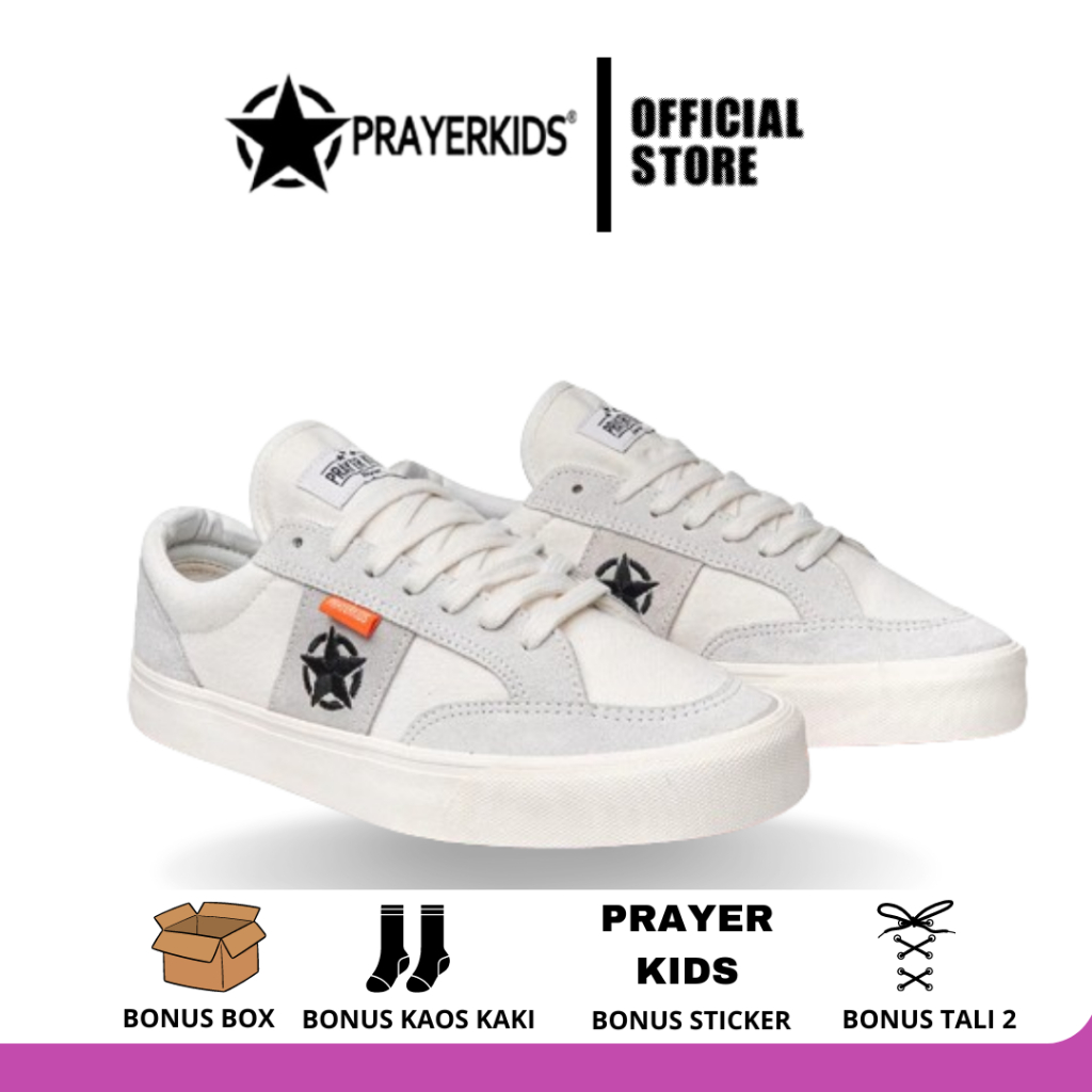 Prayer Kids - Sepatu Unisex Series Geh Off White Black Original
