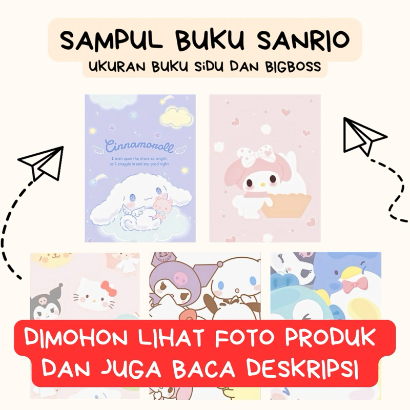 

[1 LEMBAR] Sampul Buku Sanrio | Sampul Cute | Cinnamoroll | Kuromi